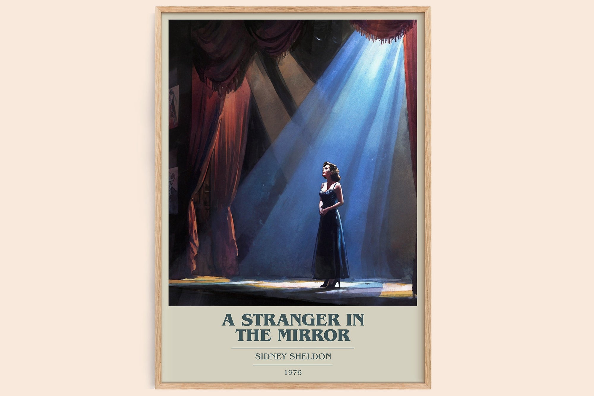 A Stranger in the Mirror book cover book poster by Sidney Sheldon – framed literary art print
