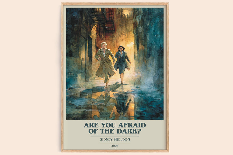 Are You Afraid of the Dark? book cover book poster by Sidney Sheldon – framed literary art print