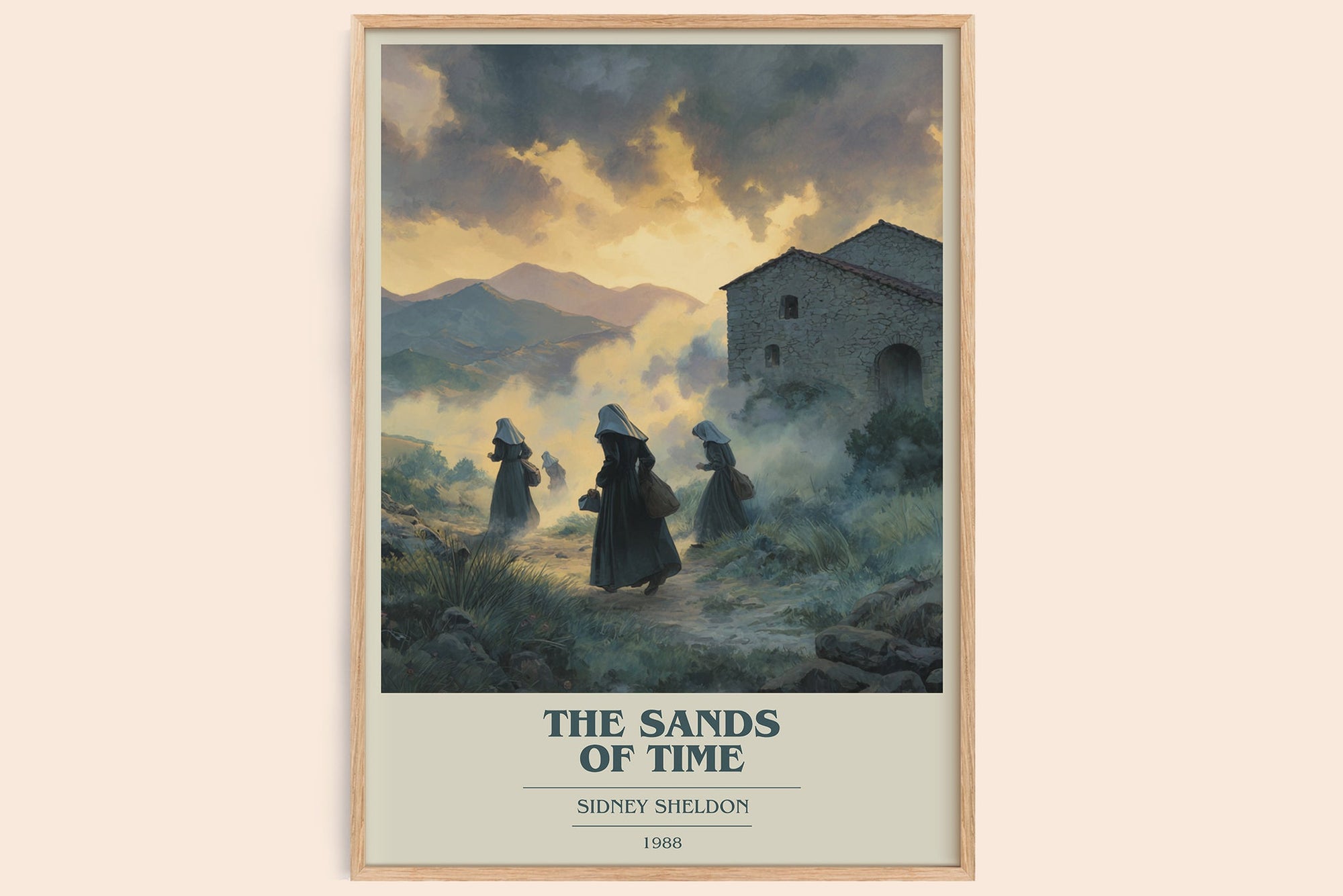 The Sands of Time book cover book poster by Sidney Sheldon – framed literary art print