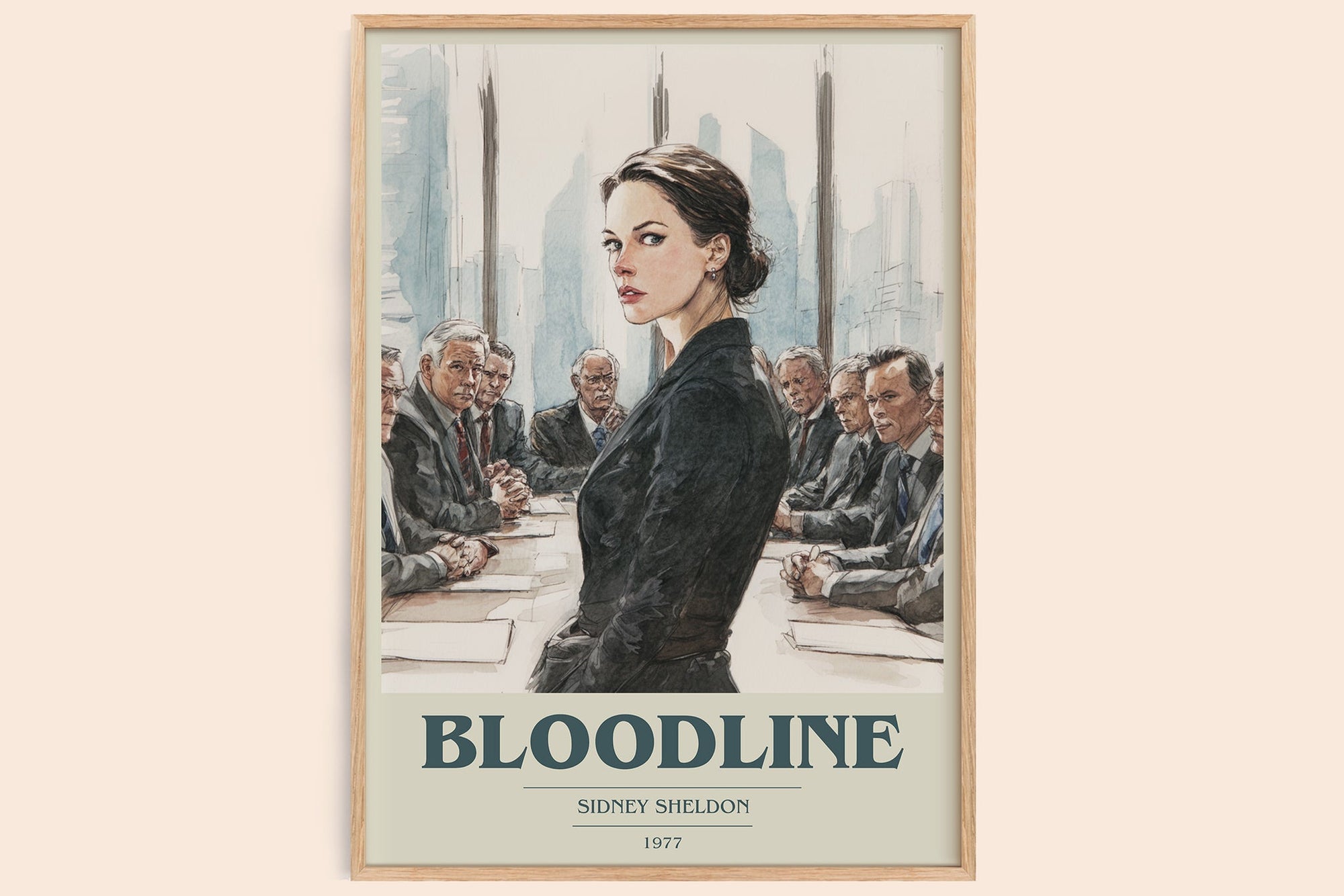 Bloodline book cover book poster by Sidney Sheldon – framed literary art print
