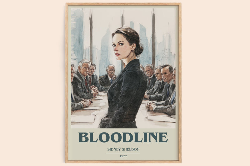 Bloodline book cover book poster by Sidney Sheldon – framed literary art print