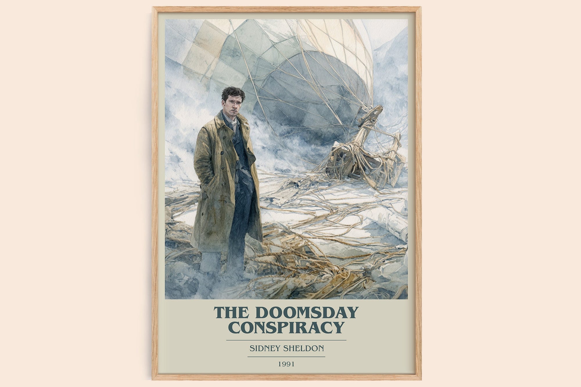 The Doomsday Conspiracy book cover book poster by Sidney Sheldon – framed literary art print