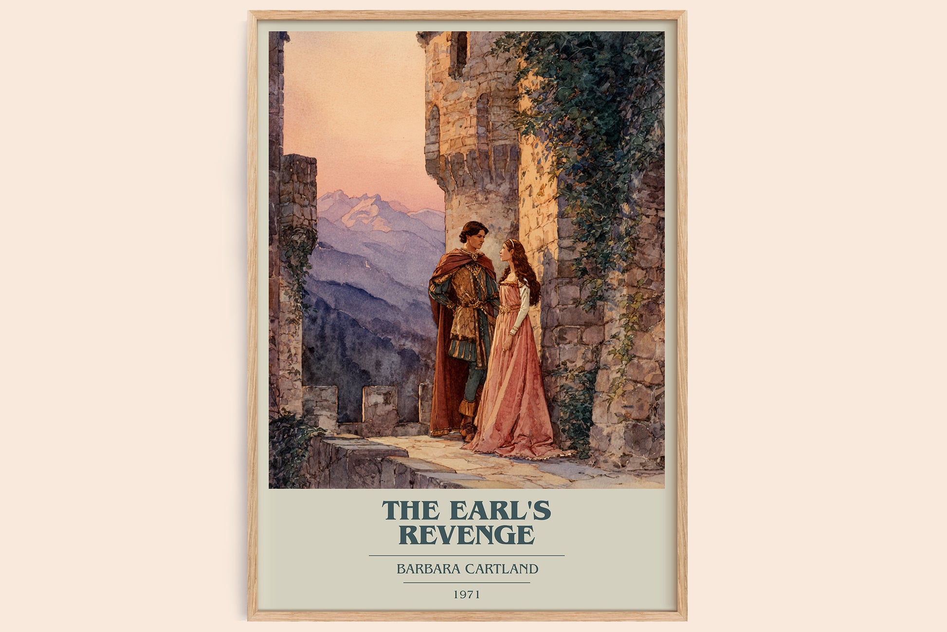 The Earl's Revenge book cover book poster by Barbara Cartland – framed literary art print
