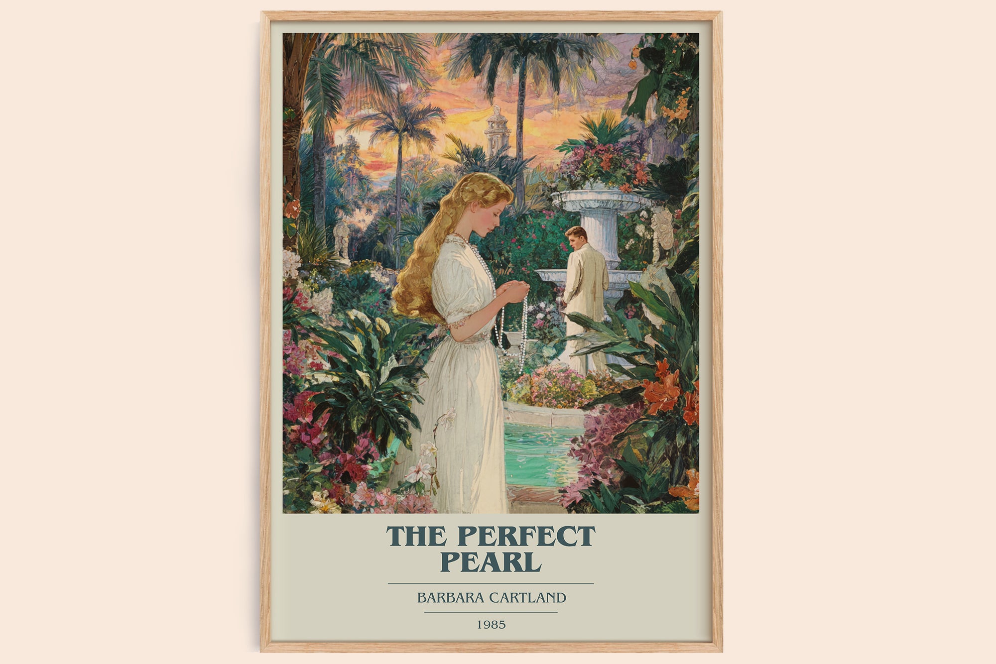 The Perfect Pearl book cover book poster by Barbara Cartland – framed literary art print