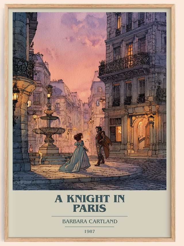 A Knight in Paris Book Cover Poster by Barbara Cartland