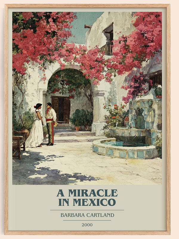 A Miracle in Mexico book cover book poster by Barbara Cartland – framed literary art print