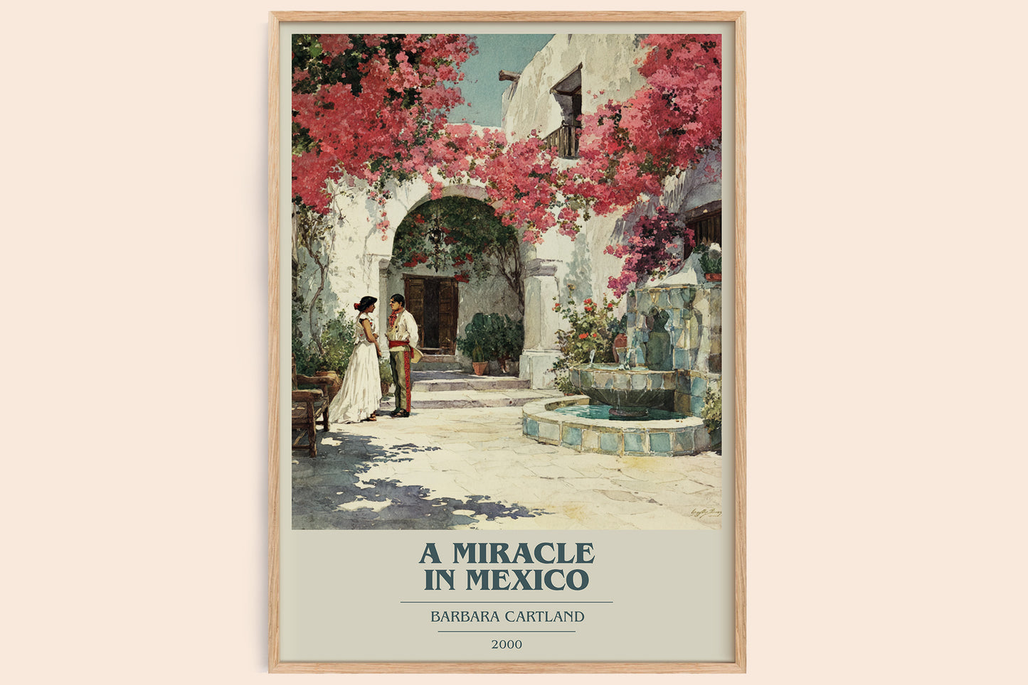 A Miracle in Mexico book cover book poster by Barbara Cartland – framed literary art print