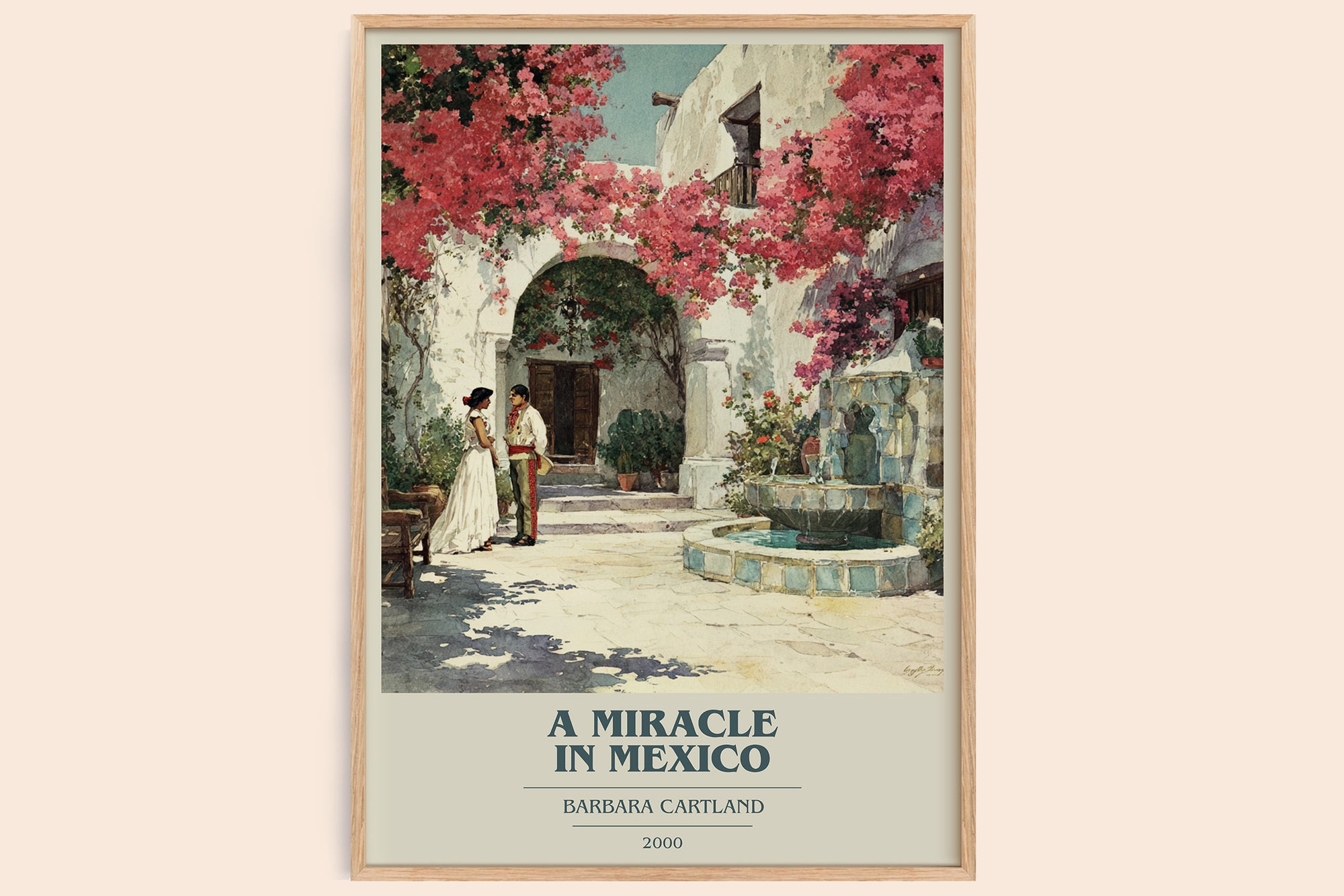 A Miracle in Mexico book cover book poster by Barbara Cartland – framed literary art print