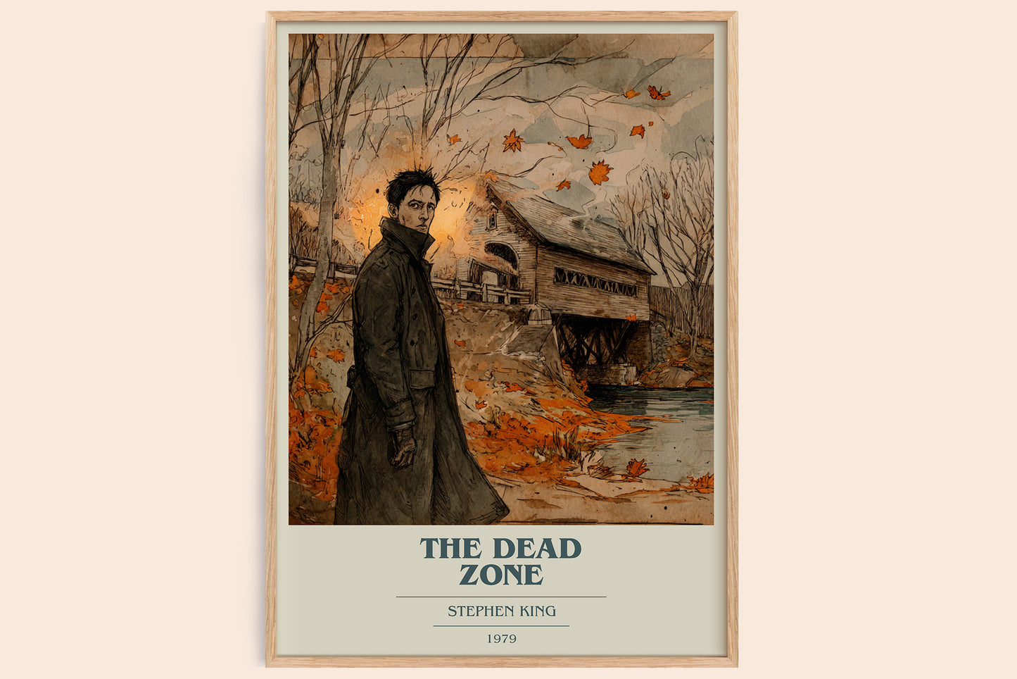 The Dead Zone book cover book poster by Stephen King – framed literary art print