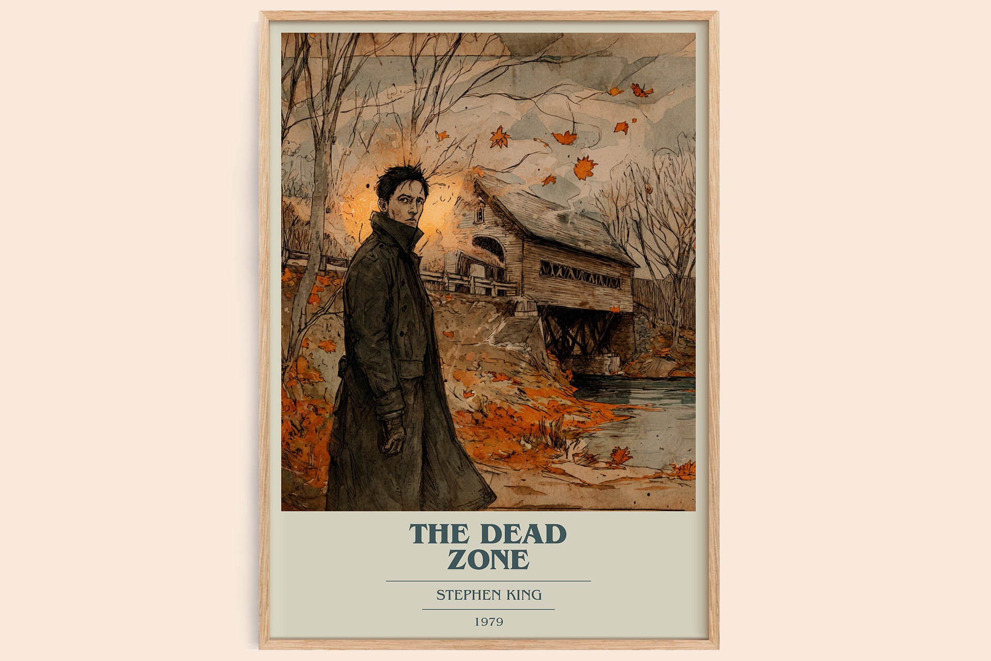 The Dead Zone book cover book poster by Stephen King – framed literary art print