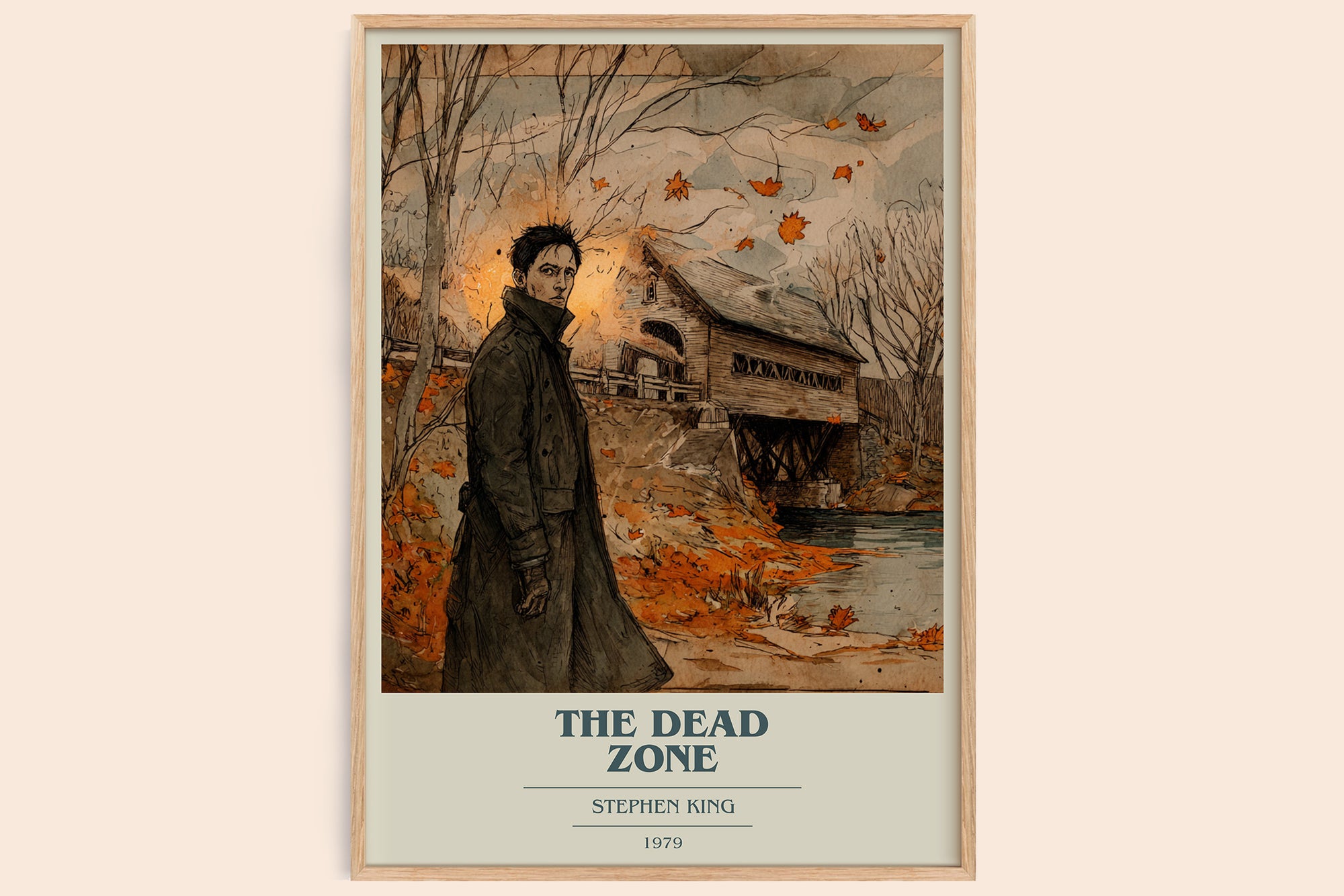 The Dead Zone book cover book poster by Stephen King – framed literary art print
