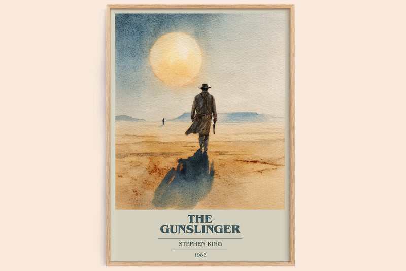 The Gunslinger book cover book poster by Stephen King – framed literary art print