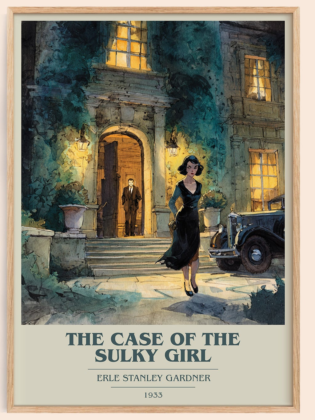 The Case Of The Sulky Girl book cover book poster by Erle Stanley Gardner – framed literary art print