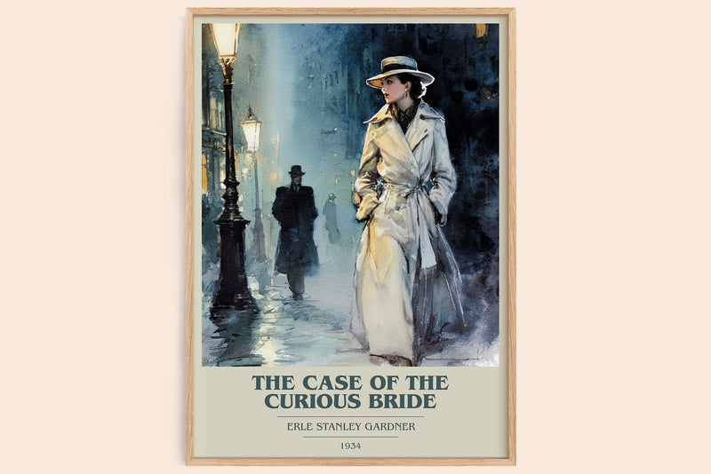 The Case of the Curious Bride book cover book poster by Erle Stanley Gardner – framed literary art print