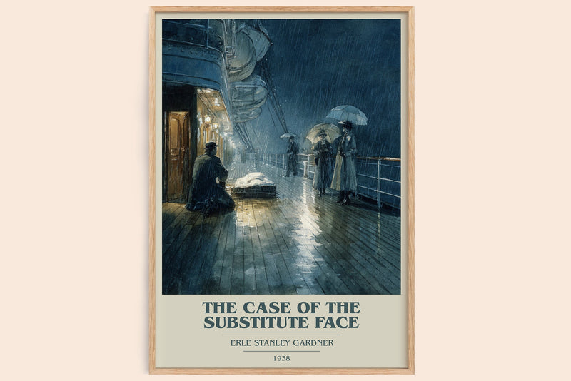 The Case of the Substitute Face book cover book poster by Erle Stanley Gardner – framed literary art print