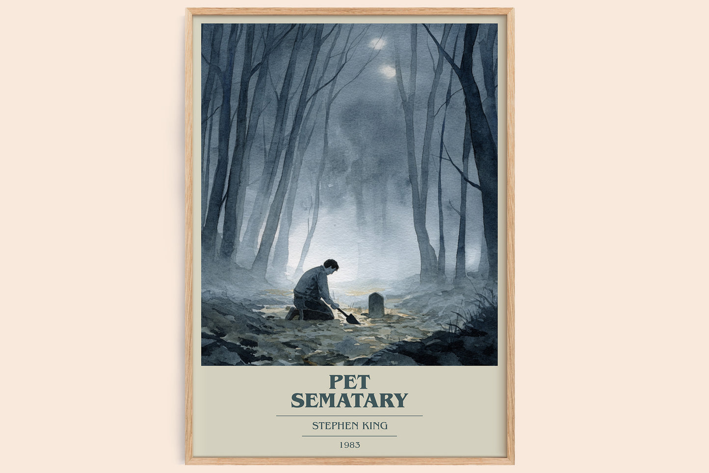 Pet Sematary book cover book poster by Stephen King – framed literary art print