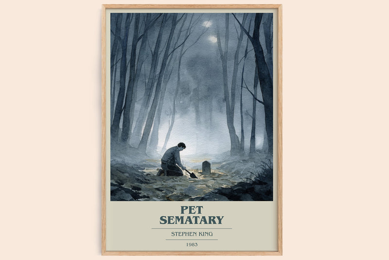 Pet Sematary book cover book poster by Stephen King – framed literary art print