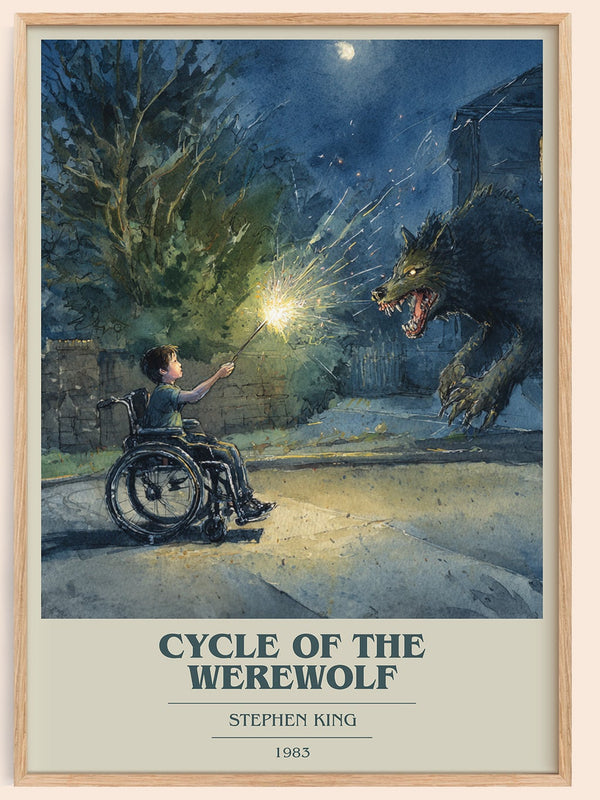 Cycle of the Werewolf book cover book poster by Stephen King – framed literary art print