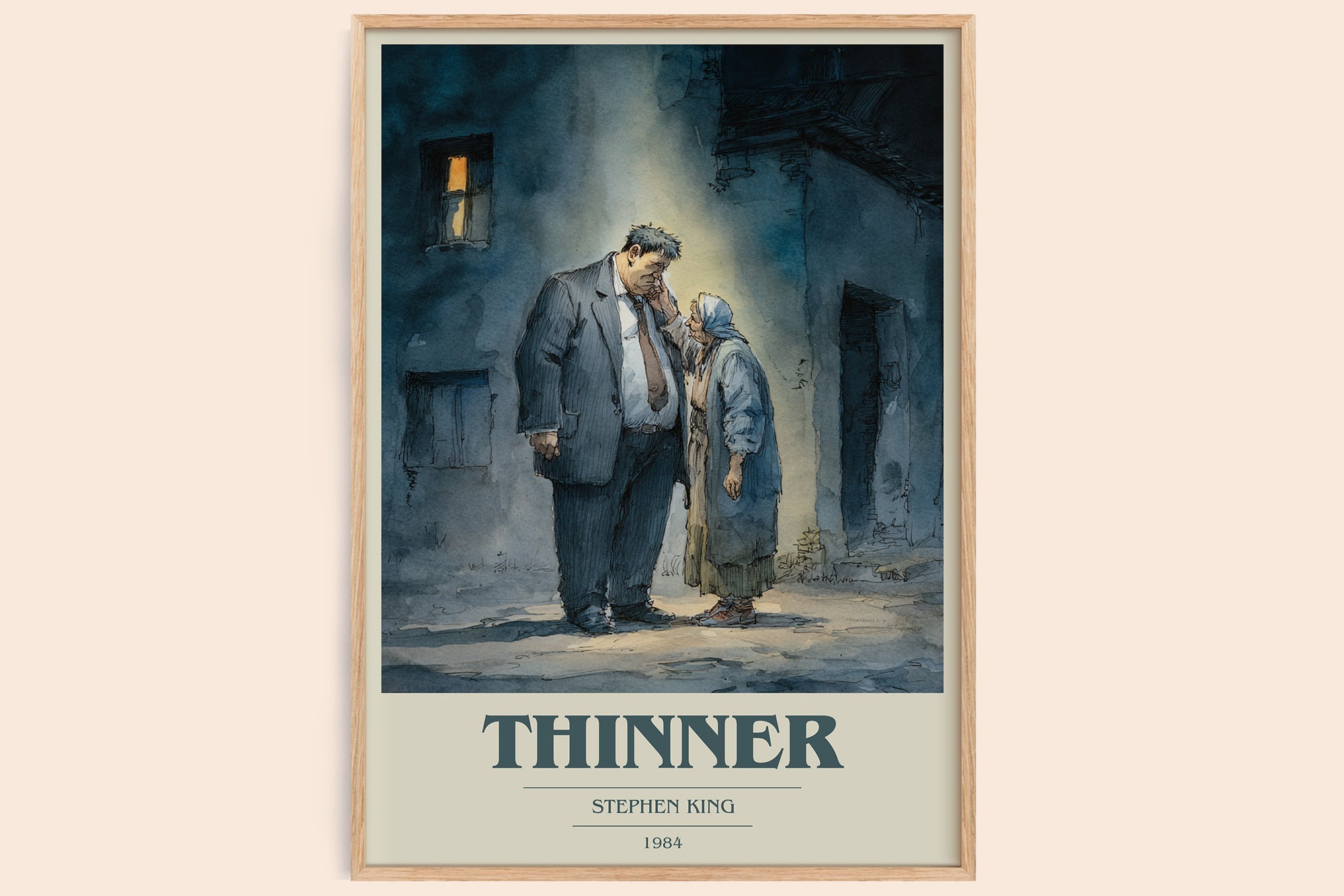 Thinner book cover book poster by Stephen King – framed literary art print