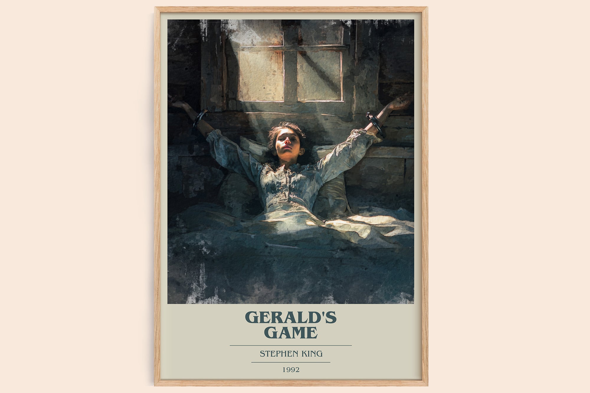 Gerald's Game book cover book poster by Stephen King – framed literary art print