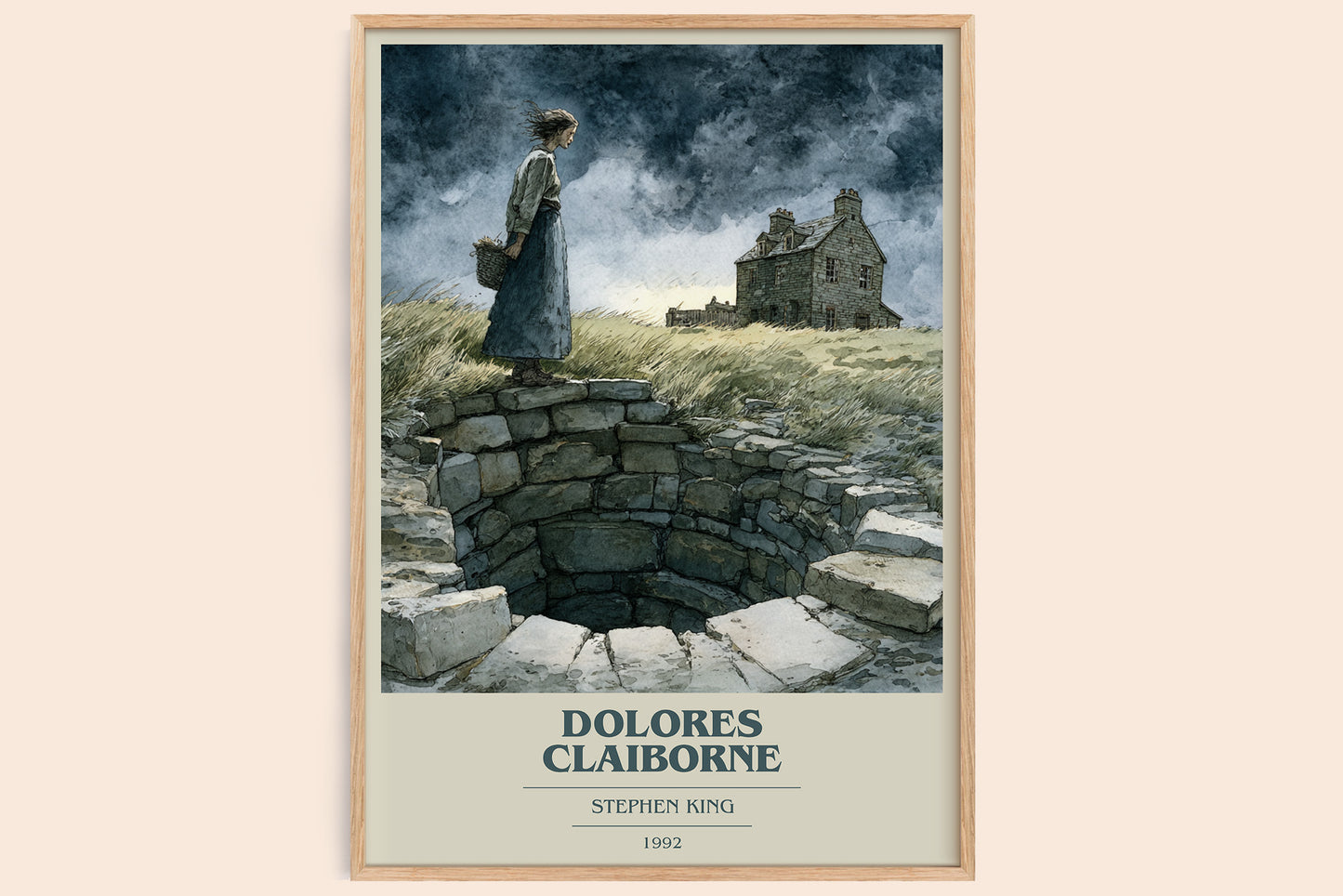 Dolores Claiborne book cover book poster by Stephen King – framed literary art print