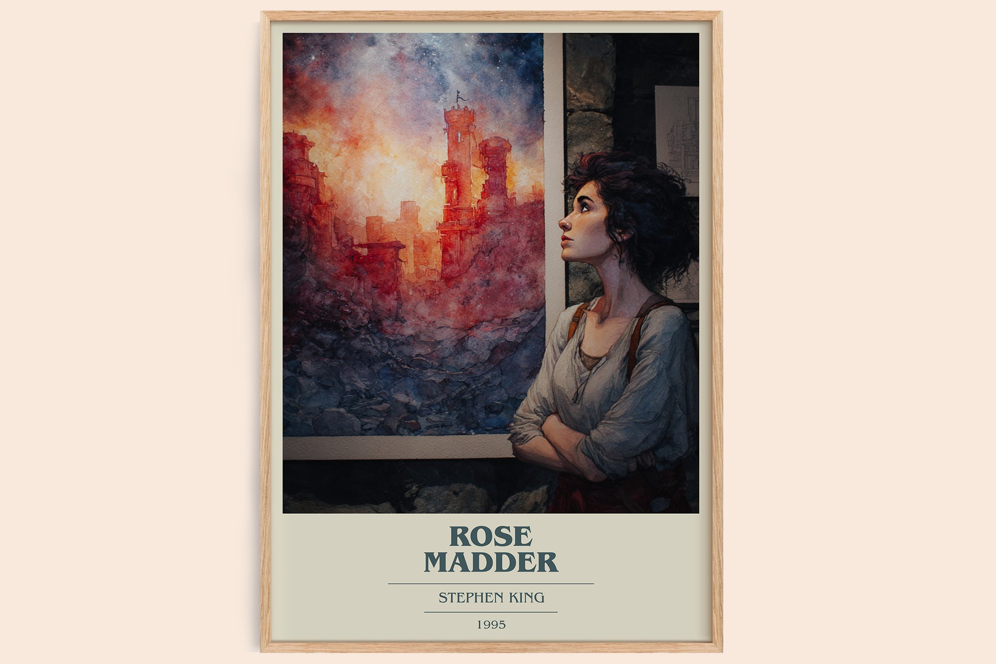 Rose Madder book cover book poster by Stephen King – framed literary art print