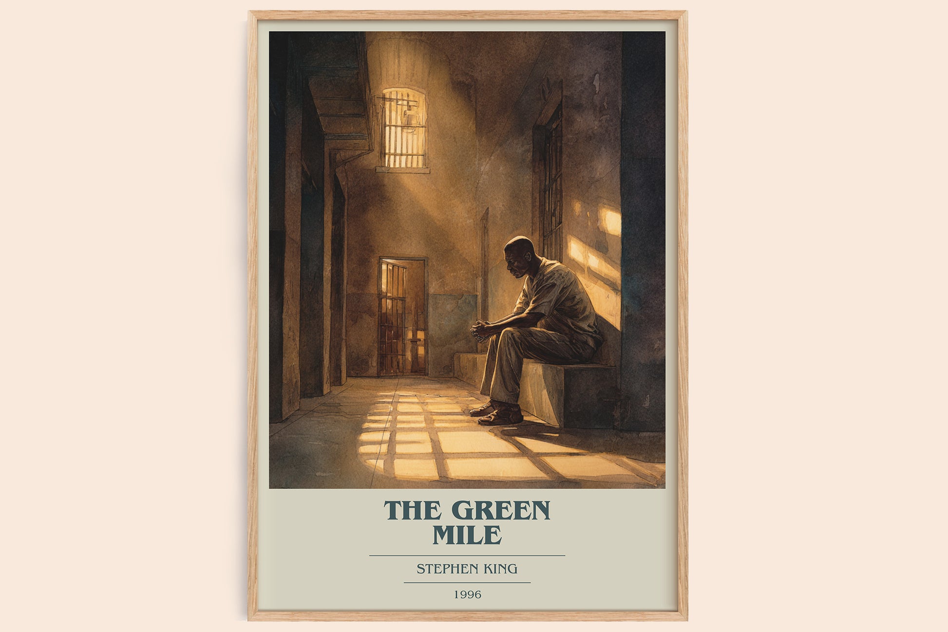 The Green Mile book cover book poster by Stephen King – framed literary art print