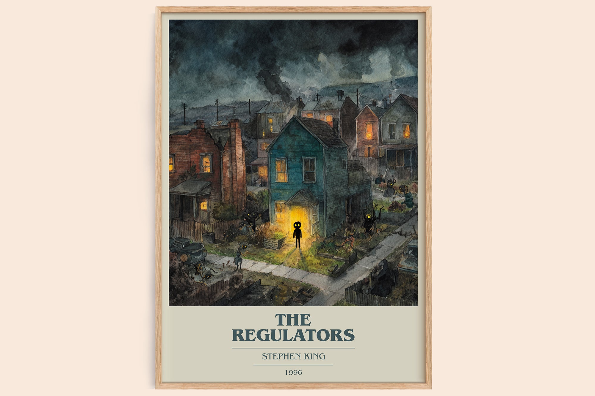 The Regulators book cover book poster by Stephen King – framed literary art print