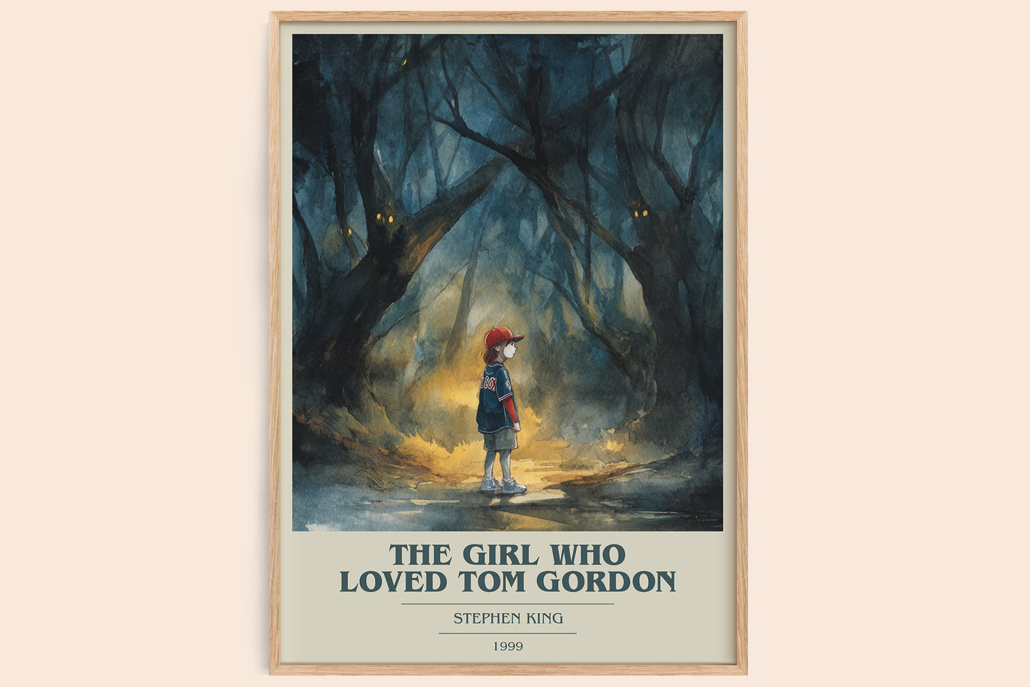 The Girl Who Loved Tom Gordon book cover book poster by Stephen King – framed literary art print