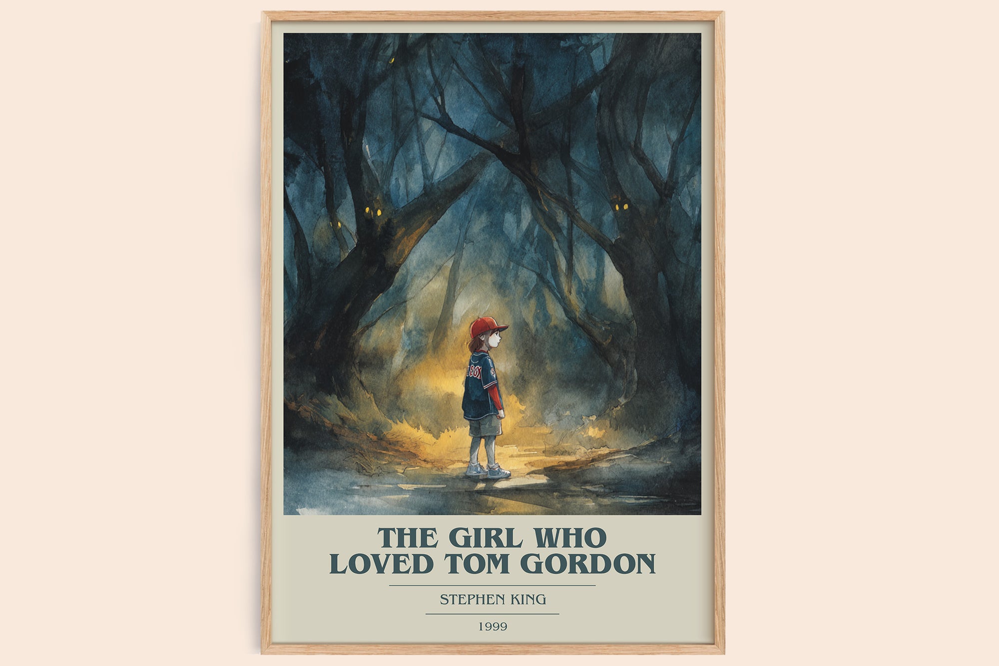 The Girl Who Loved Tom Gordon book cover book poster by Stephen King – framed literary art print