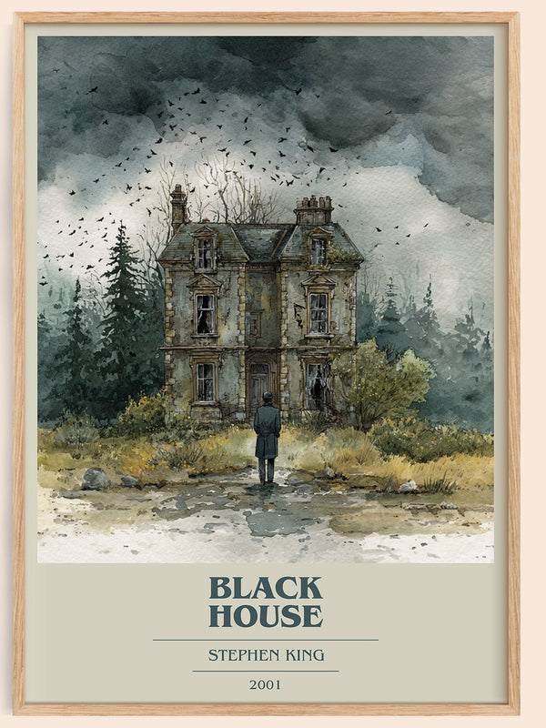 Black House book cover book poster by Stephen King – framed literary art print