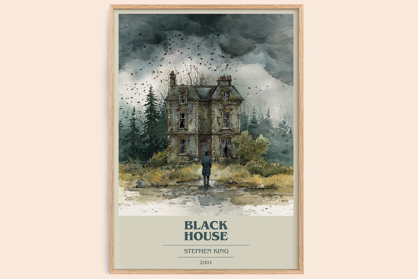 Black House book cover book poster by Stephen King – framed literary art print