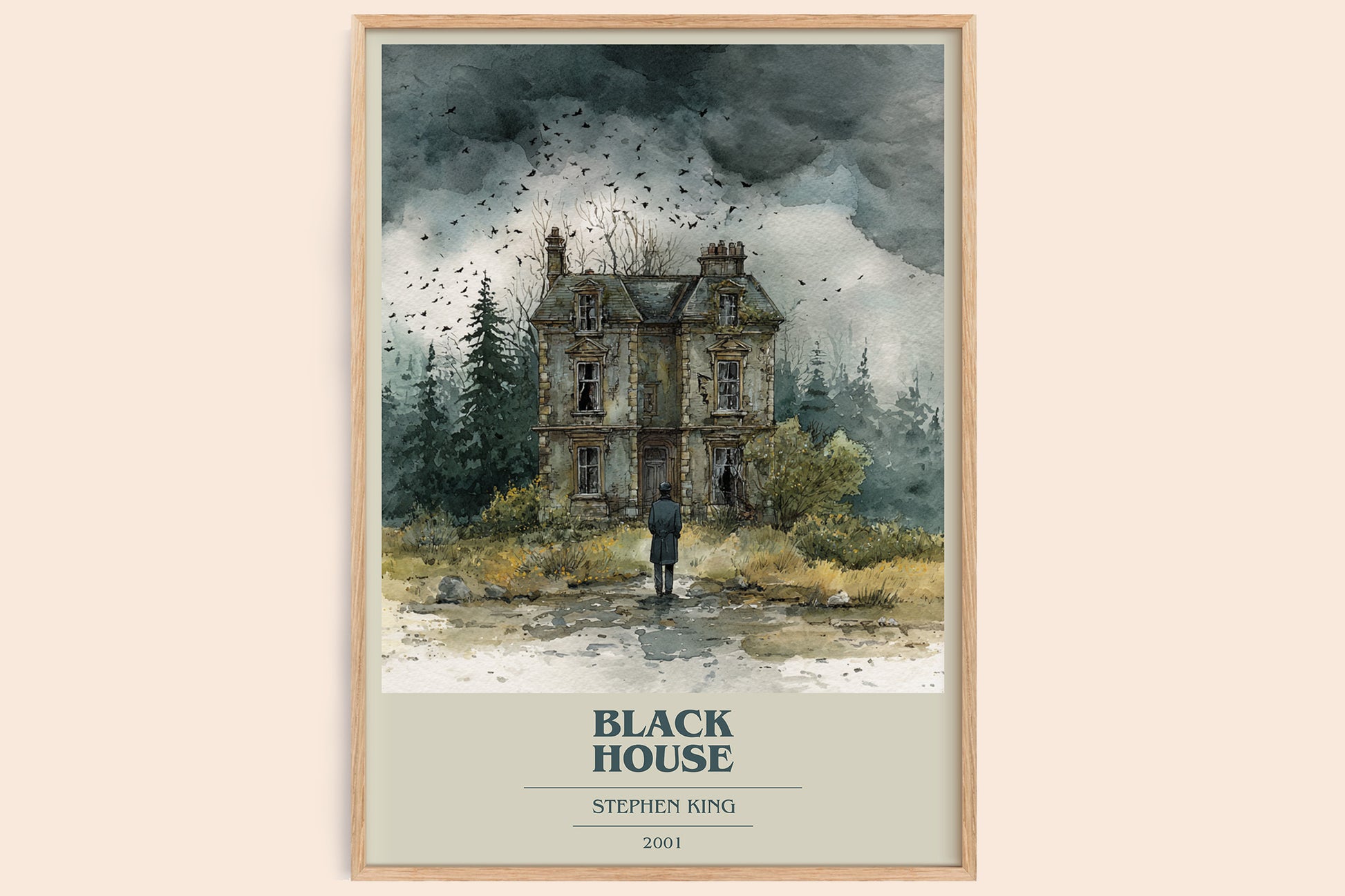 Black House book cover book poster by Stephen King – framed literary art print