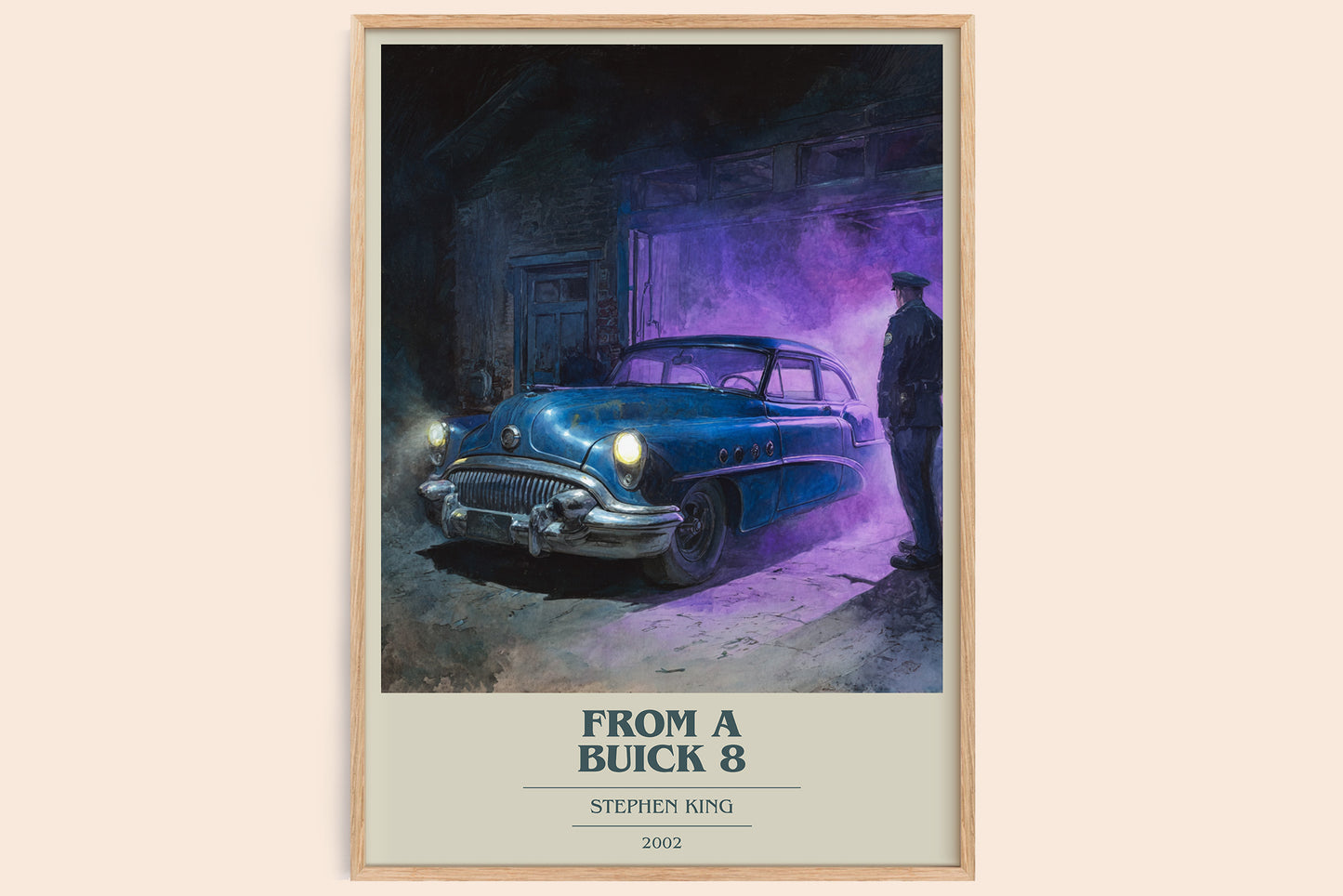 From a Buick 8 book cover book poster by Stephen King – framed literary art print