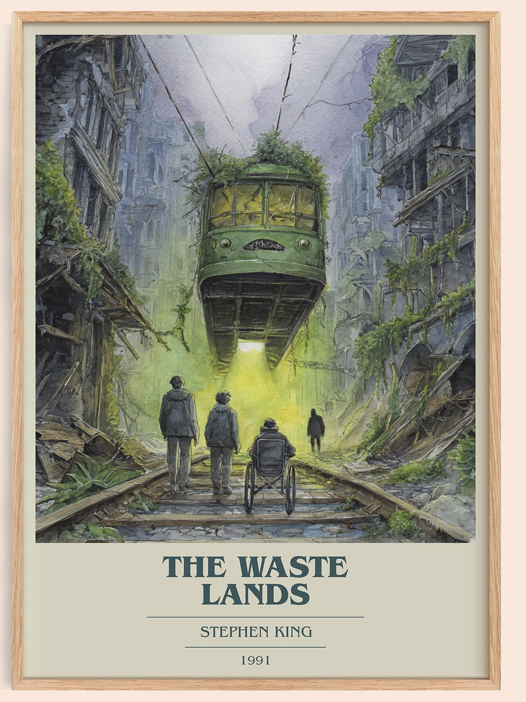 The waste lands book cover book poster by Stephen King – framed literary art print
