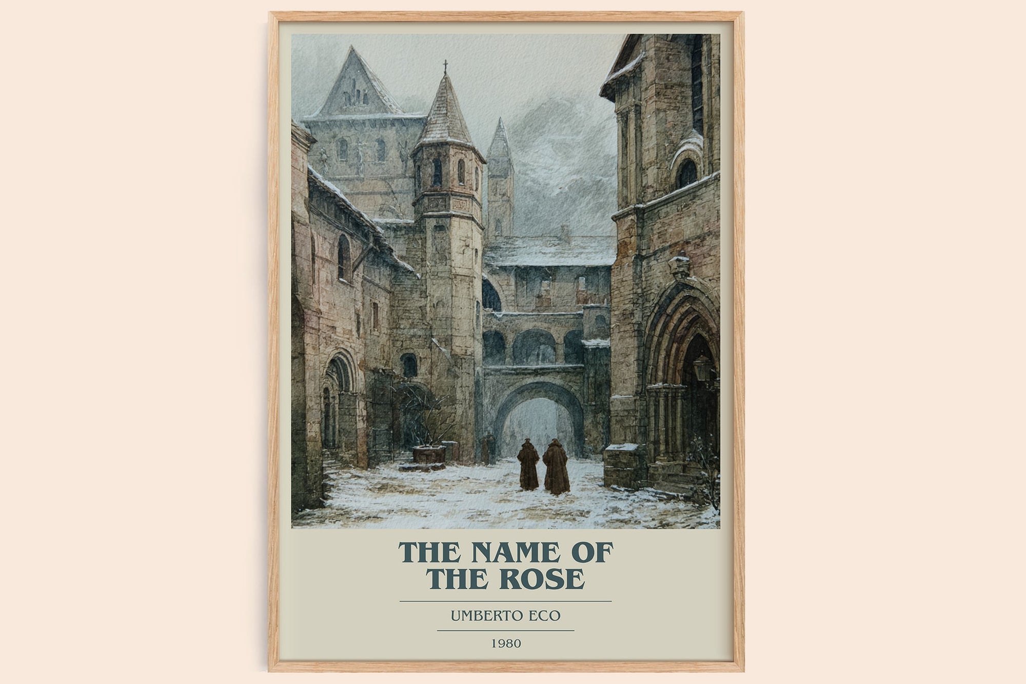 The Name of the Rose book cover book poster by Umberto Eco – framed literary art print