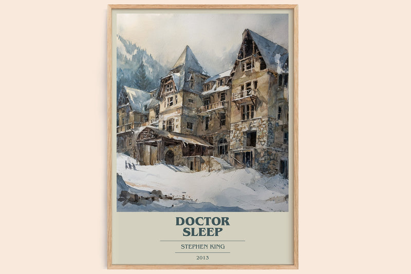 Doctor Sleep book cover book poster by Stephen King – framed literary art print
