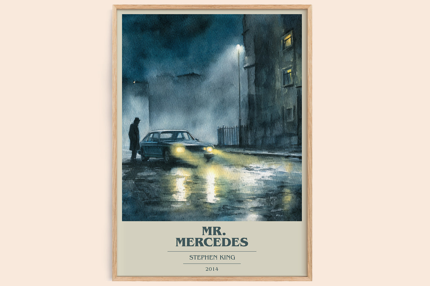 Mr. Mercedes book cover book poster by Stephen King – framed literary art print