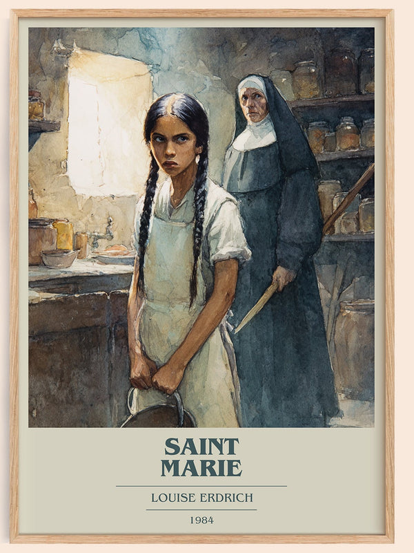 Saint Marie book cover book poster by Louise Erdrich – framed literary art print