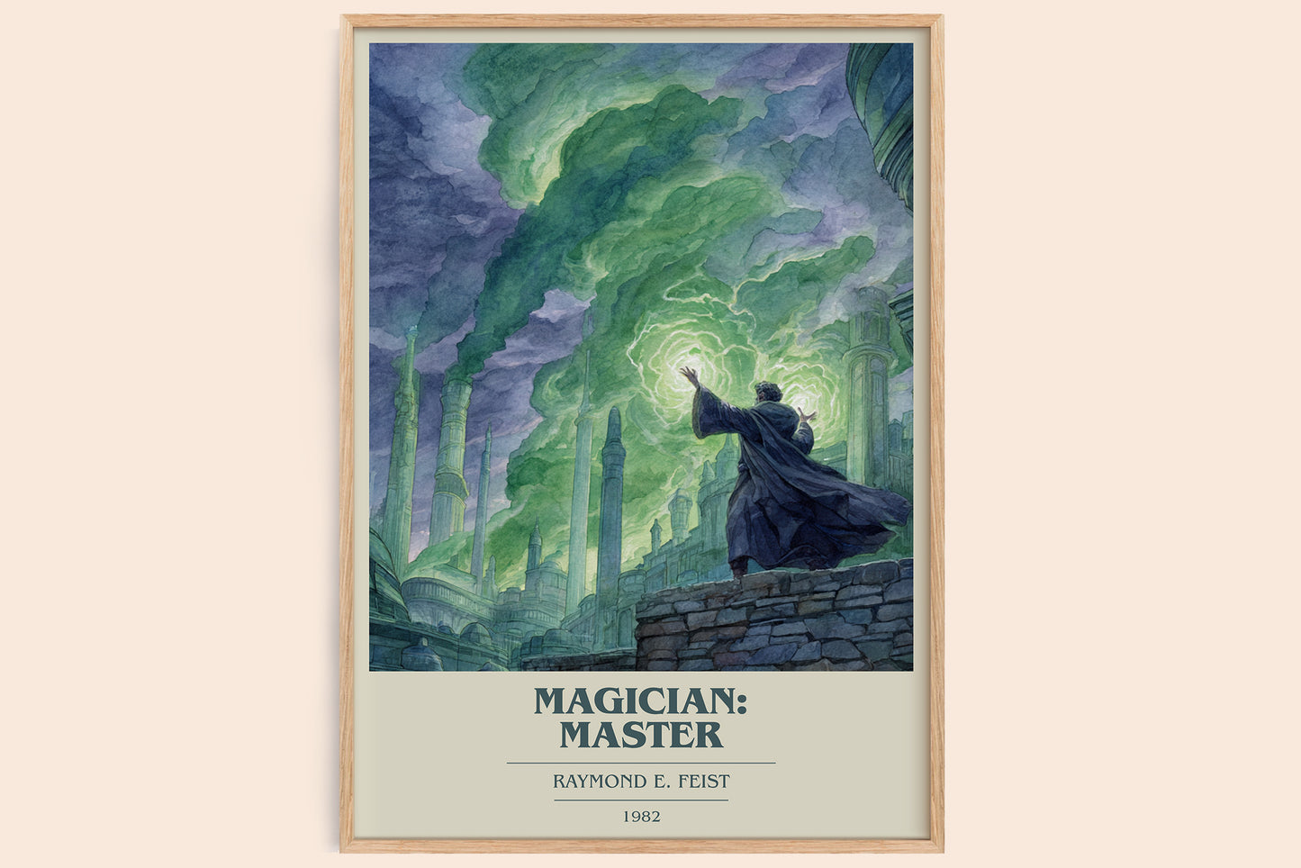 Magician: Master book cover book poster by Raymond E. Feist – framed literary art print