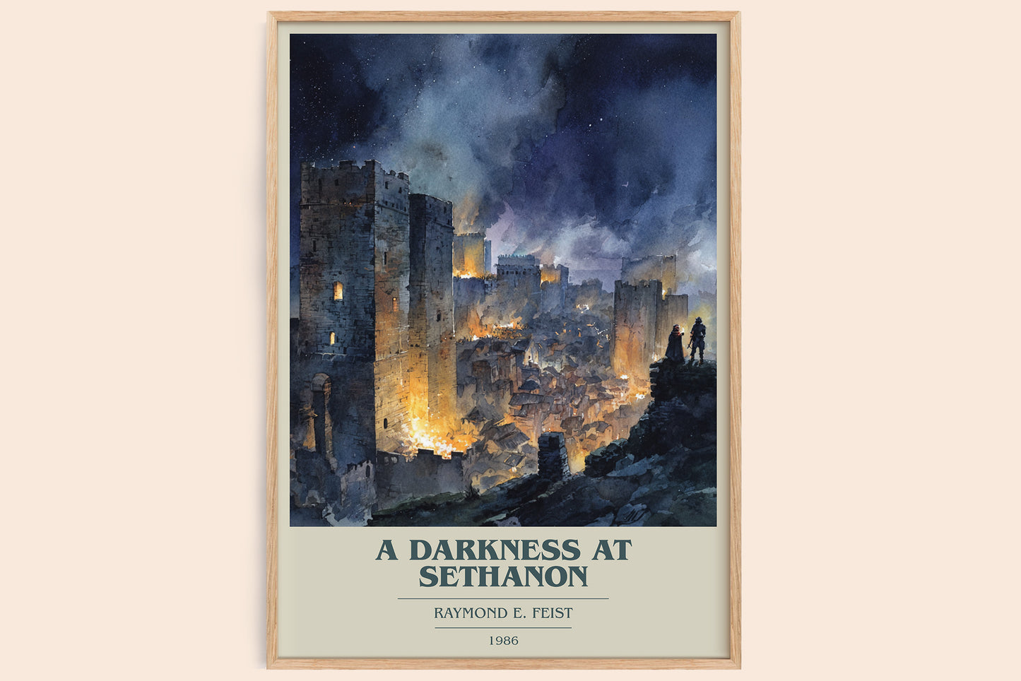 A Darkness at Sethanon book cover book poster by Raymond E. Feist – framed literary art print