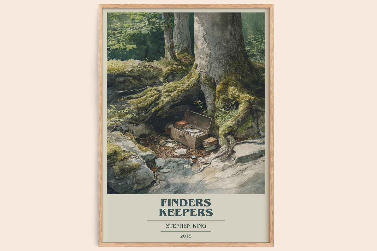 Finders Keepers book cover book poster by Stephen King – framed literary art print
