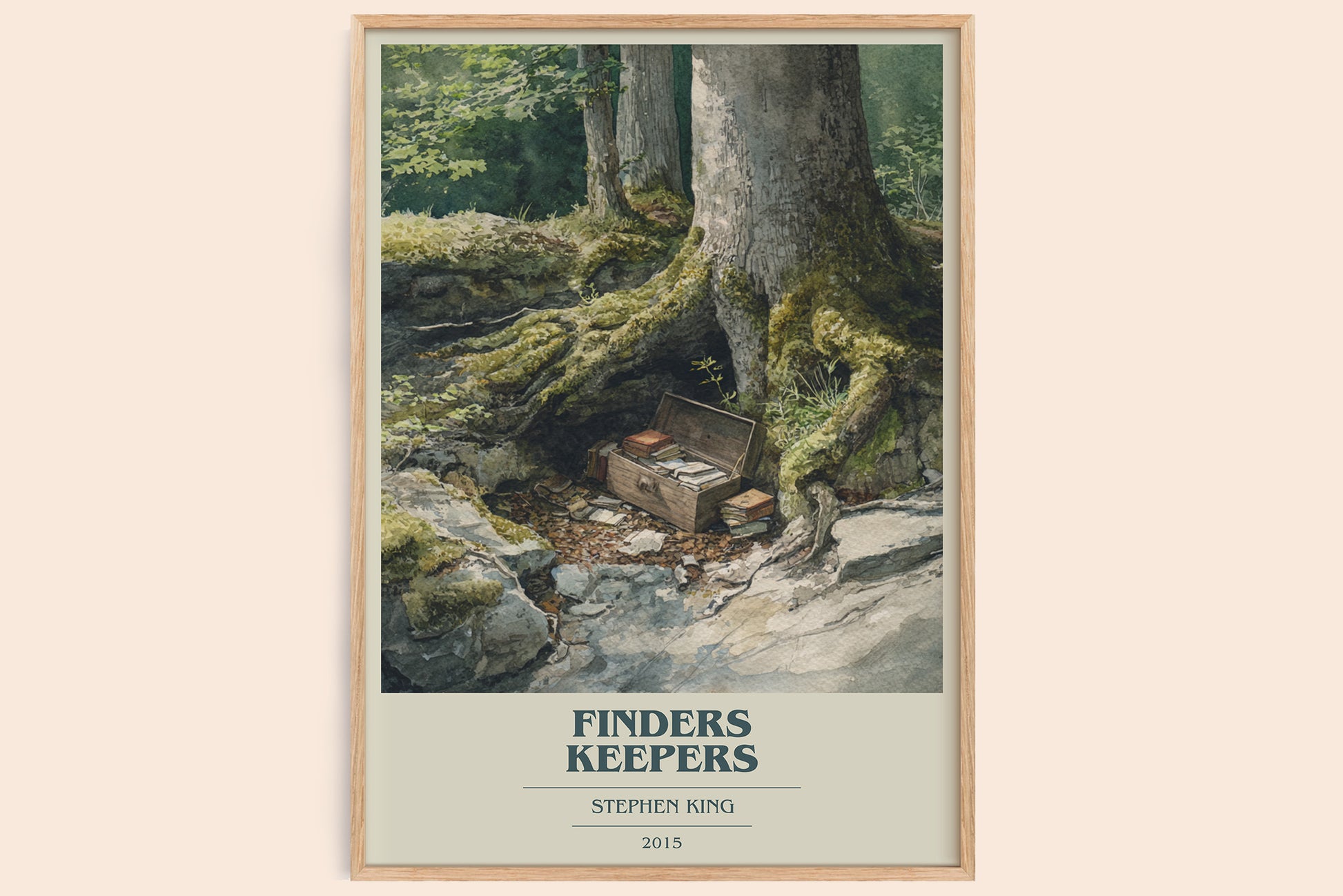 Finders Keepers book cover book poster by Stephen King – framed literary art print