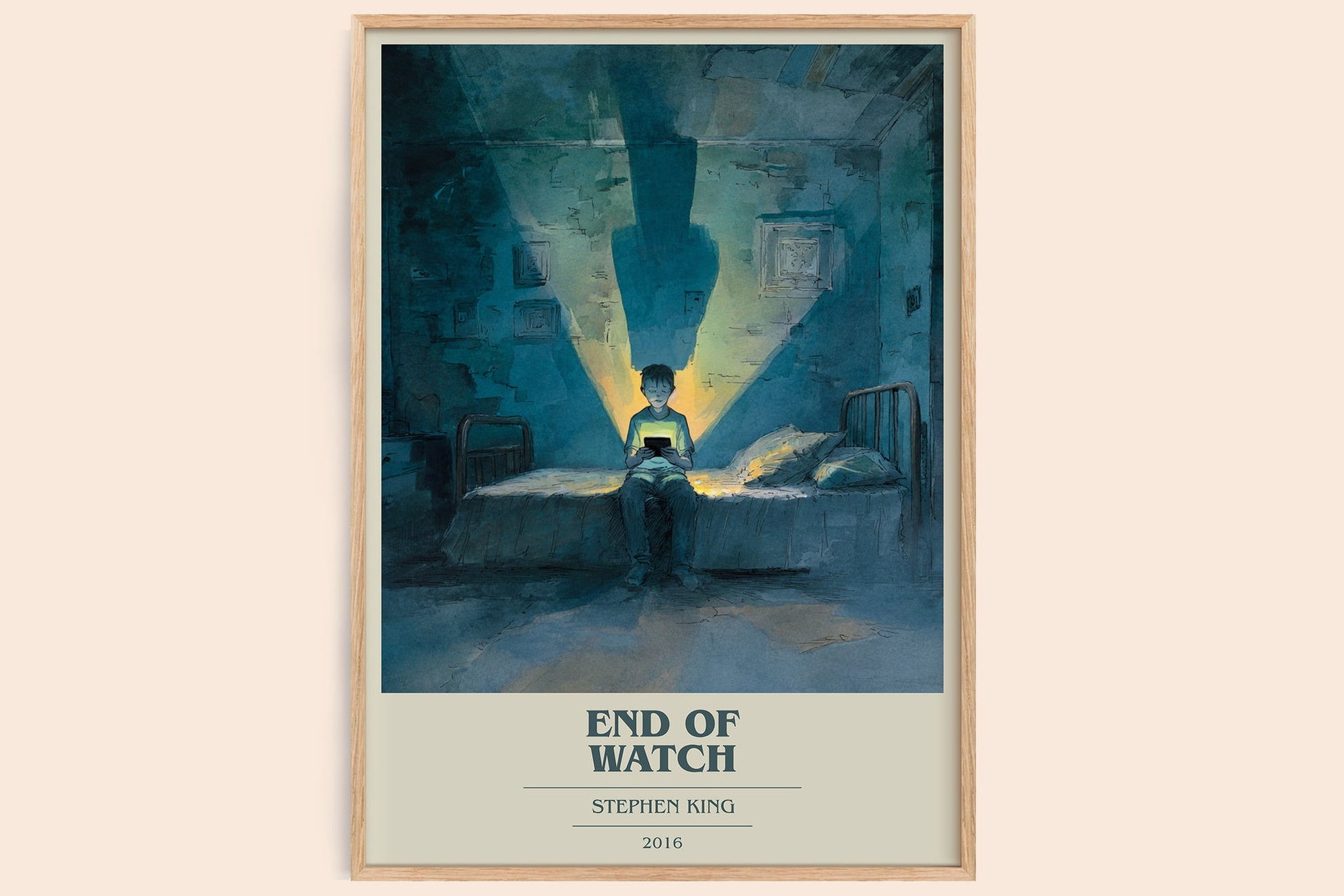 End of Watch book cover book poster by Stephen King – framed literary art print