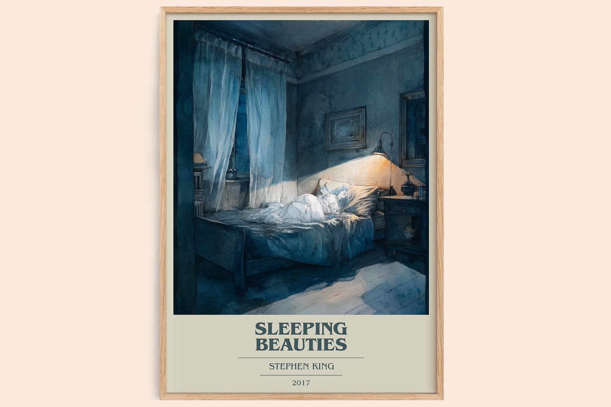 Sleeping Beauties book cover book poster by Stephen King – framed literary art print