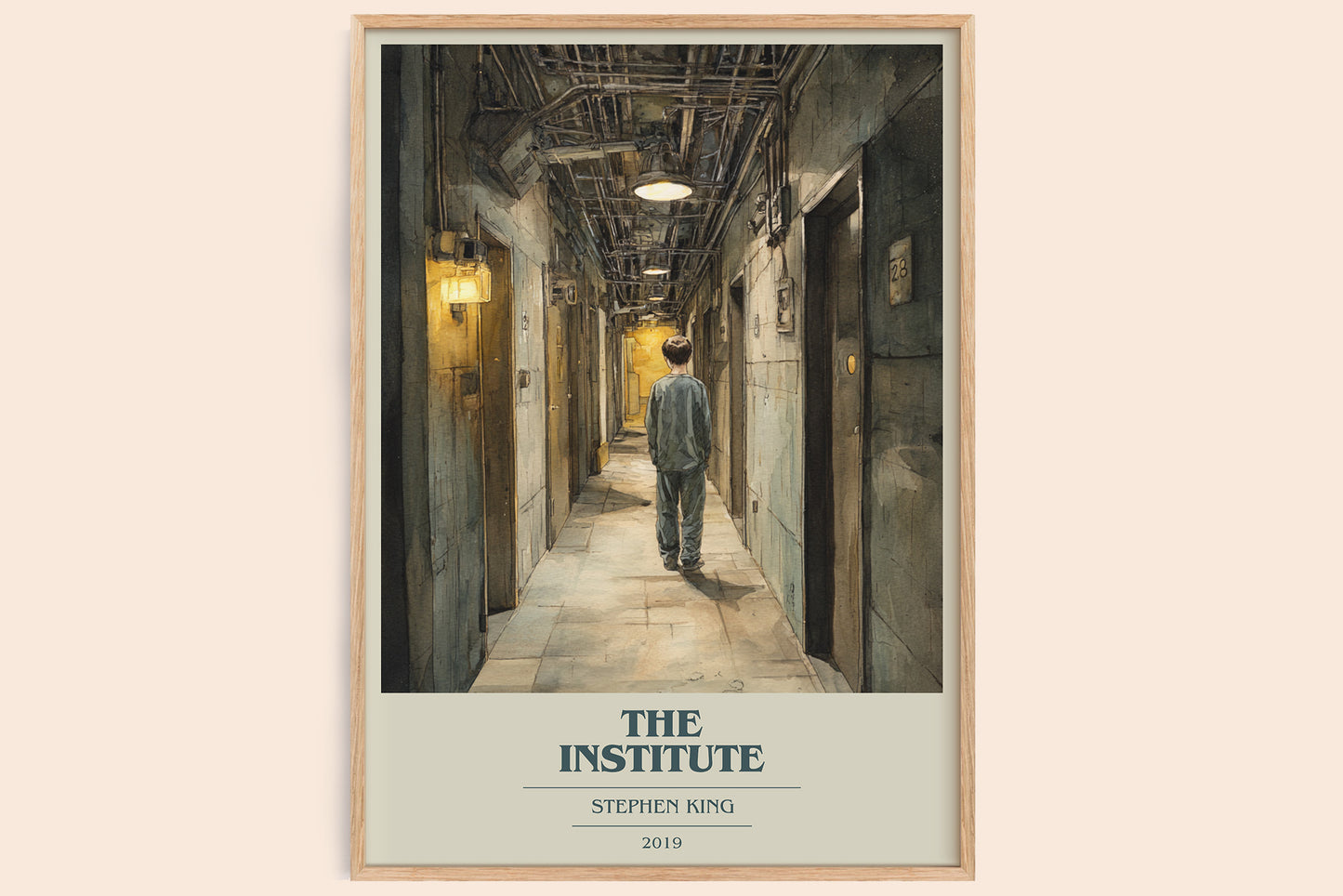 The Institute book cover book poster by Stephen King – framed literary art print