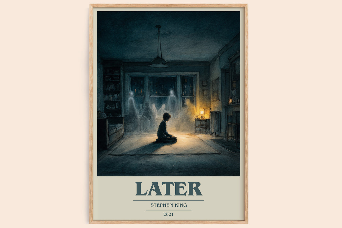 Later book cover book poster by Stephen King – framed literary art print
