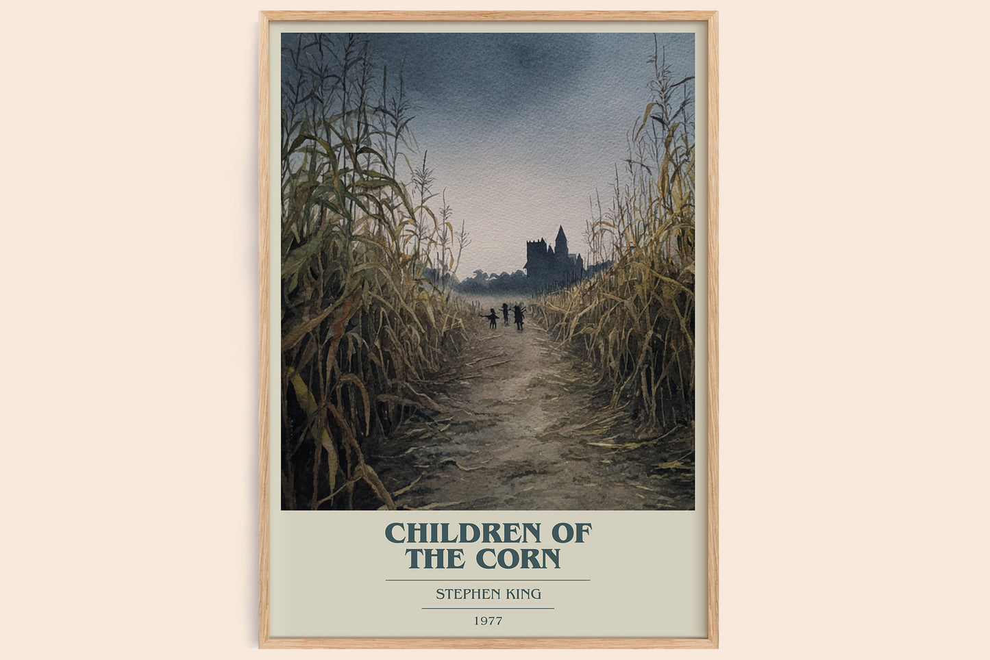 Children of the Corn book cover book poster by Stephen King – framed literary art print