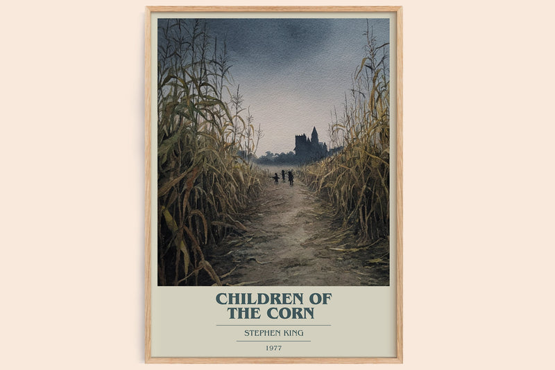 Children of the Corn book cover book poster by Stephen King – framed literary art print