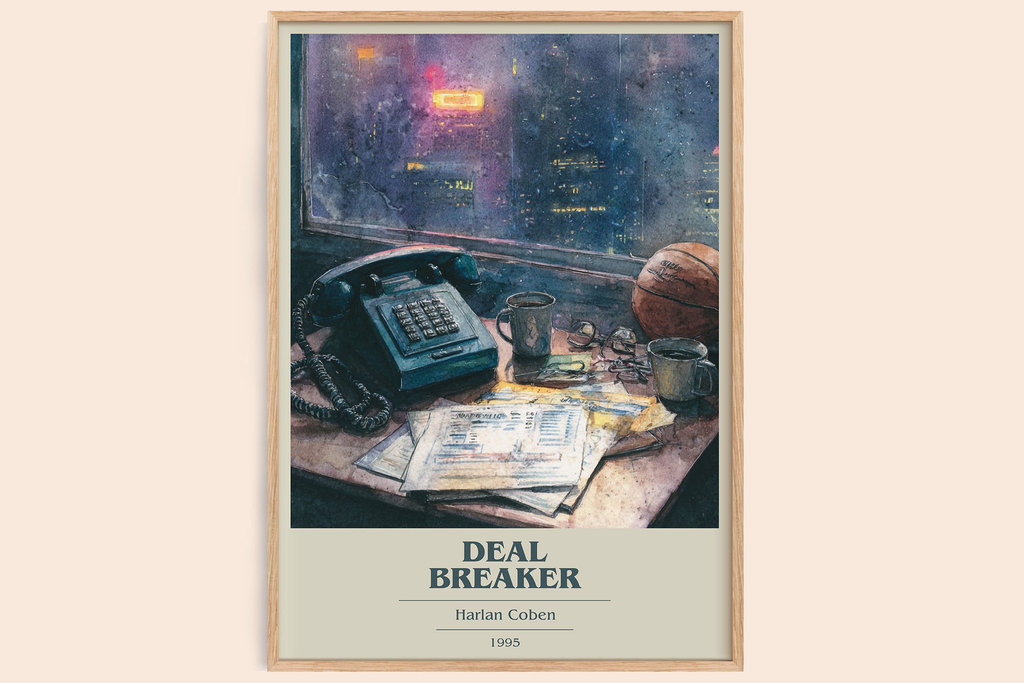 Deal Breaker book cover book poster by Harlan Coben – framed literary art print